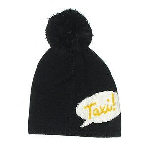 NWT kate spade NY Black Pom Pom Taxi Acrylic Beanie O/S